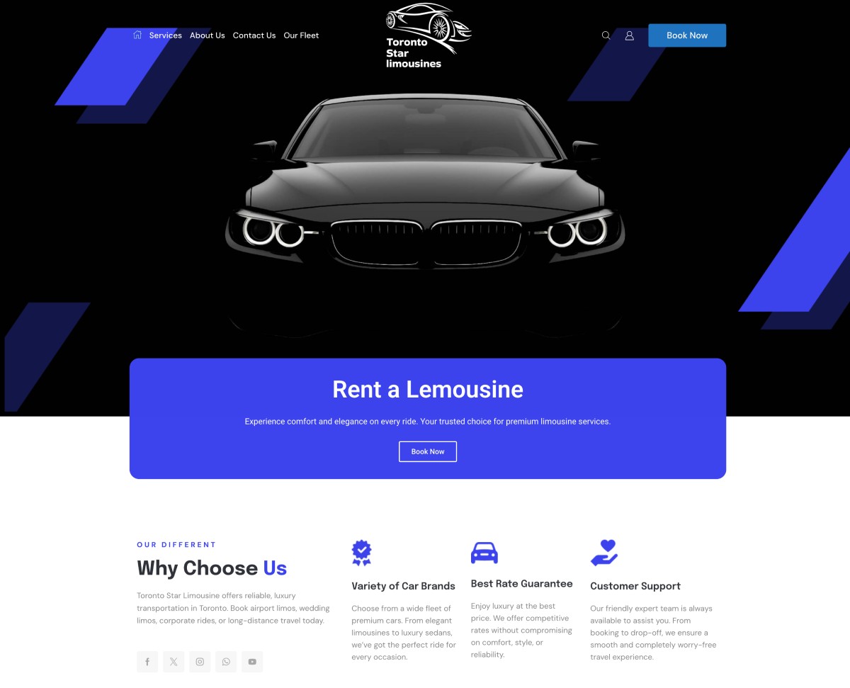 toronto star limousine website design and development portfolio